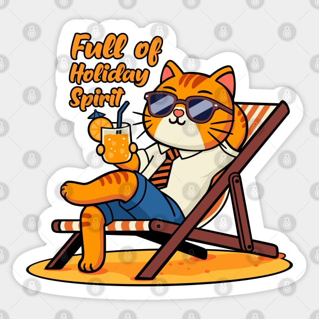 cat orange i'm Full of Holiday Spirit Sticker by creative.z